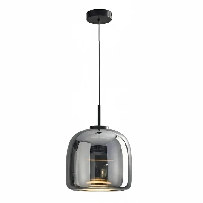Glazen Hanglamp Handgeblazen Rookglas Amber LED Eettafel Woonkamer Plafondverlichting Zwevend Design Modern | Sansoti