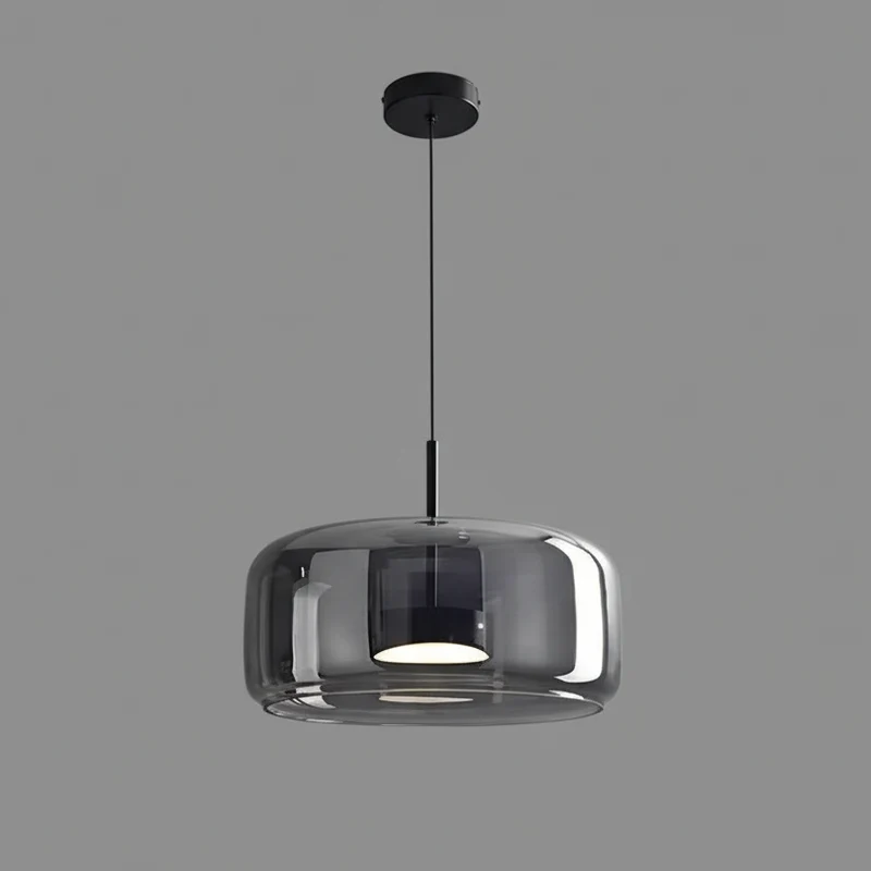Glazen Hanglamp Handgeblazen Rookglas Amber LED Eettafel Woonkamer Plafondverlichting Zwevend Design Modern | Sansoti