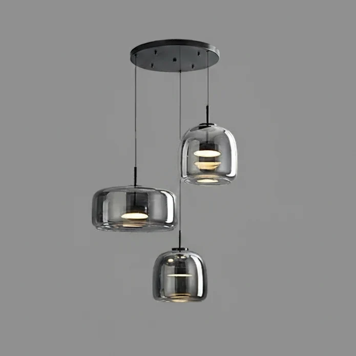 Glazen Hanglamp Handgeblazen Rookglas Amber LED Eettafel Woonkamer Plafondverlichting Zwevend Design Modern | Sansoti