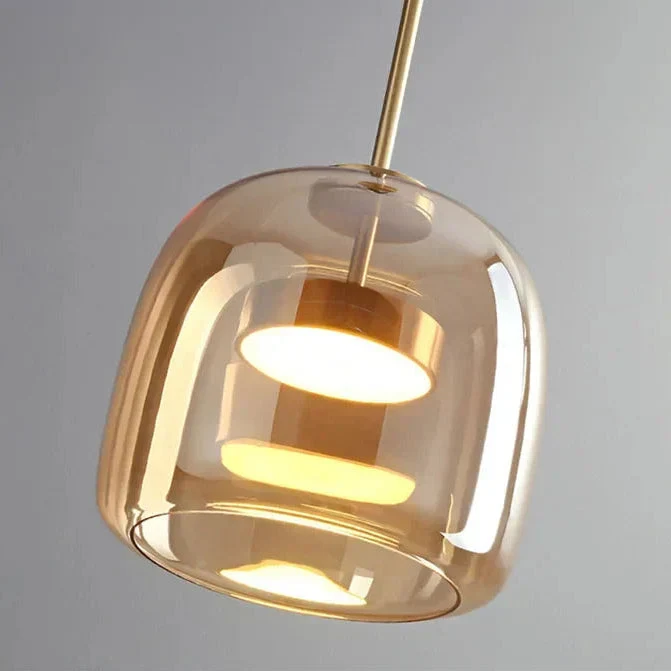 Glazen Hanglamp Handgeblazen Rookglas Amber LED Eettafel Woonkamer Plafondverlichting Zwevend Design Modern | Sansoti