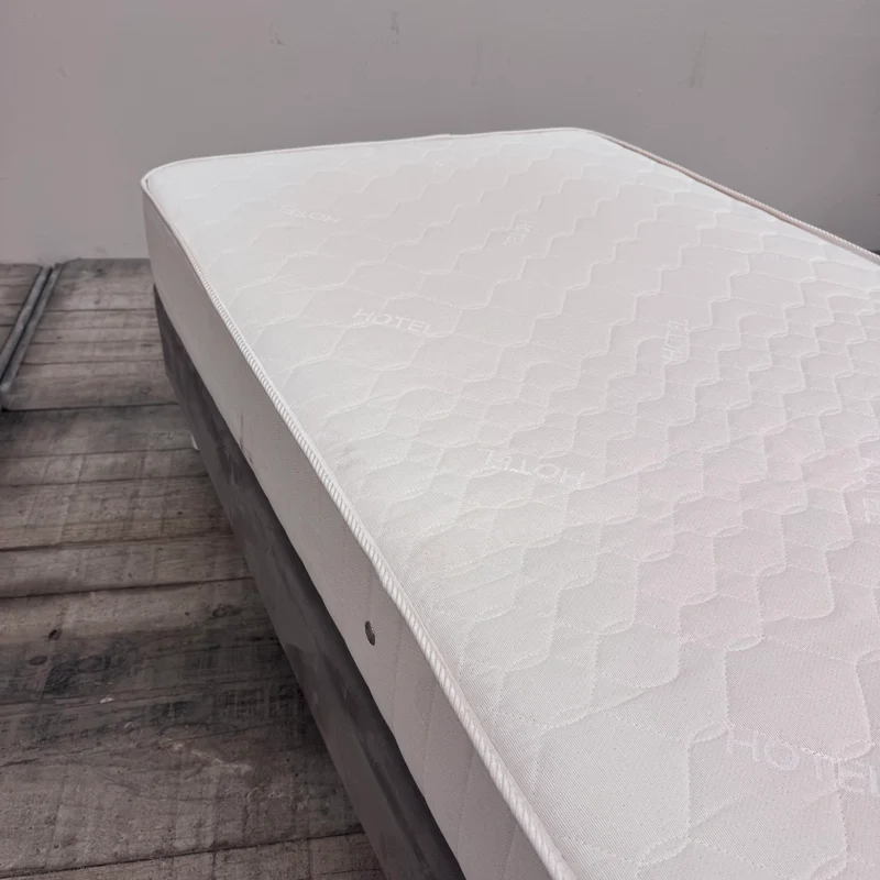 Boxspringbett grau 90x200 inkl Matratze Velours Einzelbett Bett gebraucht