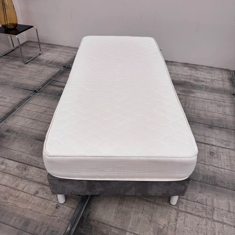 Boxspringbett grau 90x200 inkl Matratze Velours Einzelbett Bett gebraucht