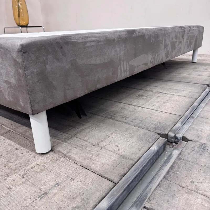 Boxspringbett grau 90x200 inkl Matratze Velours Einzelbett Bett gebraucht