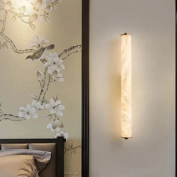 Marmeren Wandlamp LED met Koperen Body voor Woonkamer Slaapkamer en Hal Modern Sfeervol Lichteffect Interieur | Sansoti