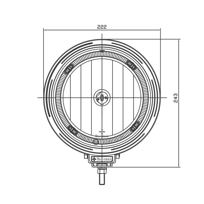 Runder Spot mit LED-Halo / 9"