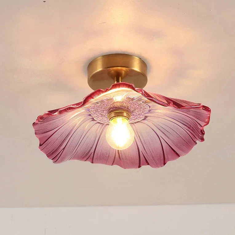 Plafondlamp Glas Bloem Opbouw Nordic Scandinavisch Design Hal Keuken Slaapkamer Sfeerlicht Woonkamer Verlichting | Sansoti