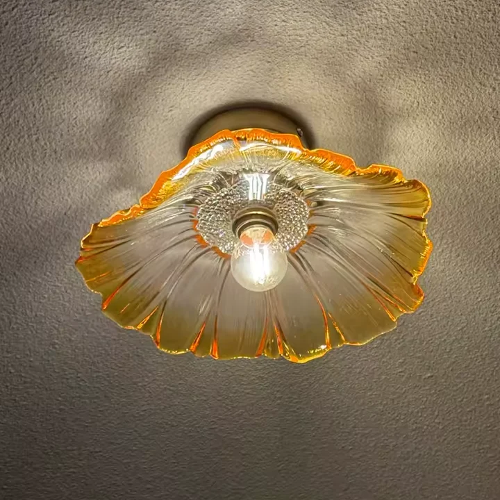 Plafondlamp Glas Bloem Opbouw Nordic Scandinavisch Design Hal Keuken Slaapkamer Sfeerlicht Woonkamer Verlichting | Sansoti