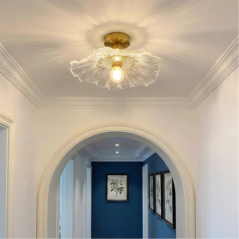 Plafondlamp Glas Bloem Opbouw Nordic Scandinavisch Design Hal Keuken Slaapkamer Sfeerlicht Woonkamer Verlichting | Sansoti
