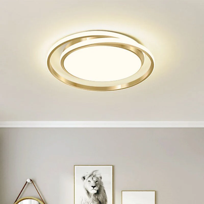 Ronde Plafondlamp LED Cirkeldesign Metaal Acryl Energiezuinig Dimbaar Modern voor Eetkamer Slaapkamer Gang | Sansoti