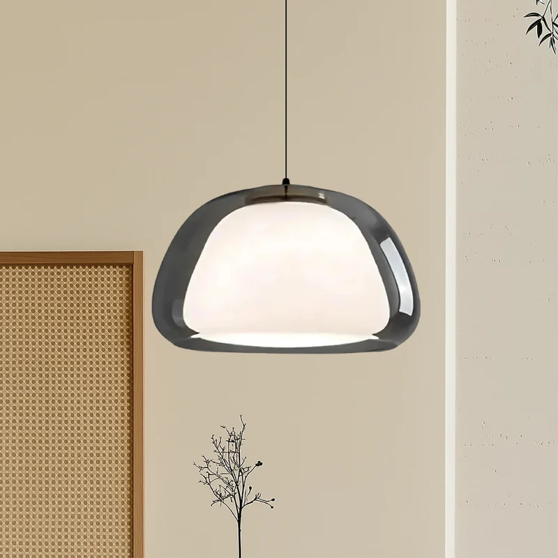 Glazen Hanglamp Jellyfish Ø25cm Rookglas Amber Transparant E27 Verstelbaar Moderne Verlichting Eetkamer Keuken | Sansoti