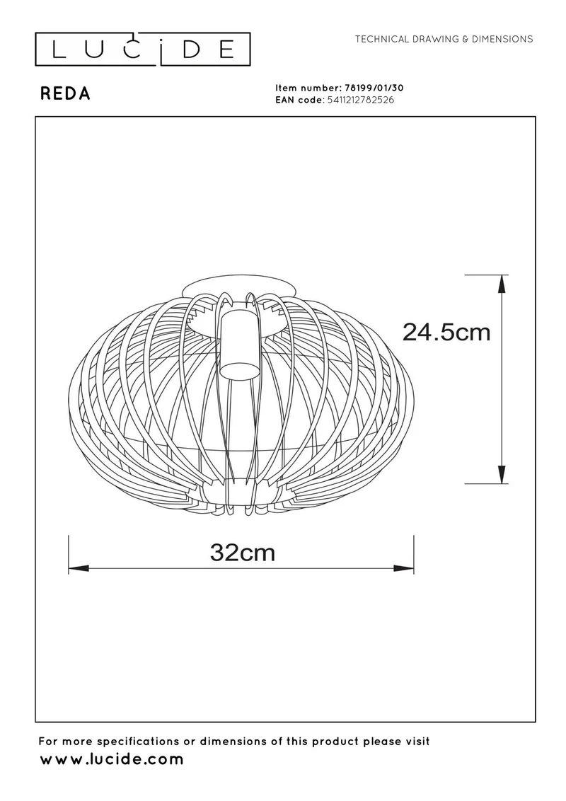 Deckenleuchte Reda Kugelform Schwarz