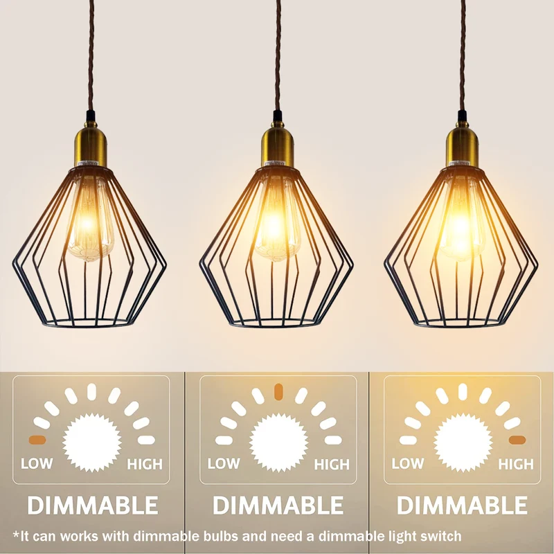 Metalllampenschirm im Vintage-Stil mit Käfigdesign~3170