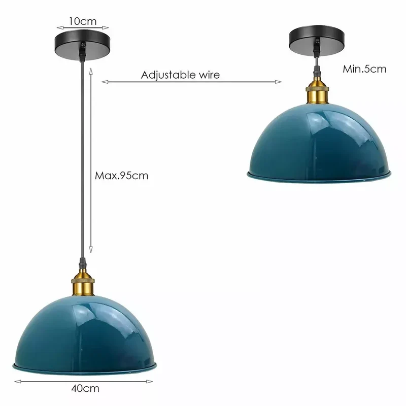 Zeitlose Eleganz, klassische, moderne Vintage-Hängelampen in Cyanblau~3179