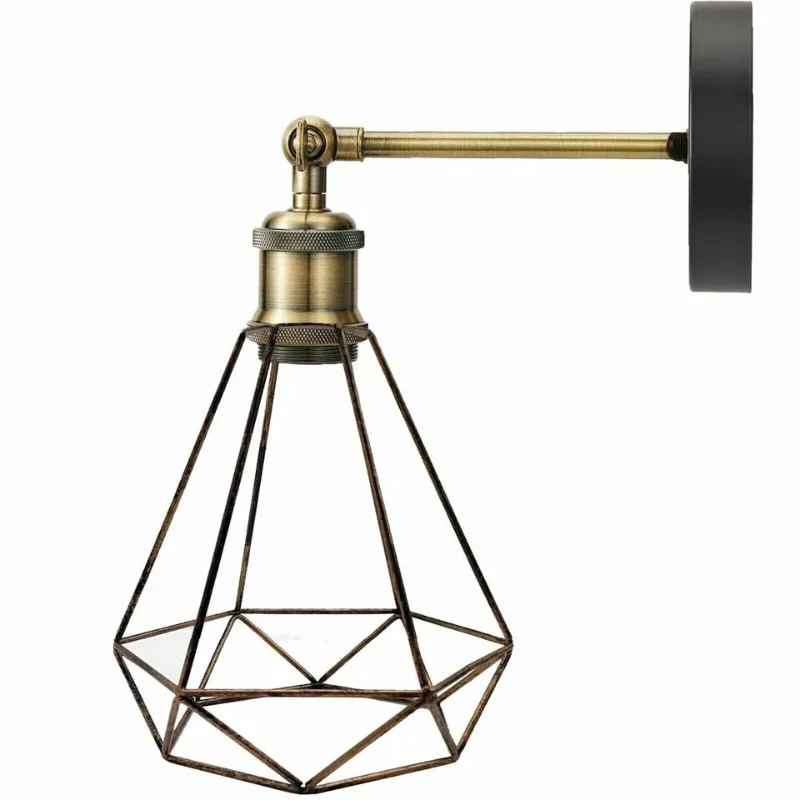 Vintage Deckenabhänger,Wandleuchte Diamant Drahtkäfig~3177
