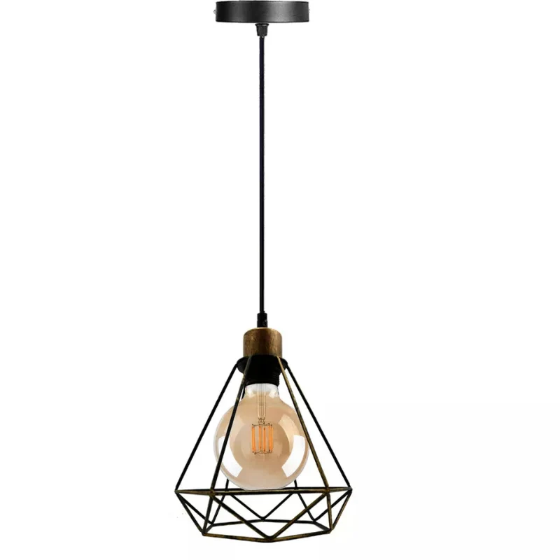 Vintage Deckenabhänger,Wandleuchte Diamant Drahtkäfig~3177