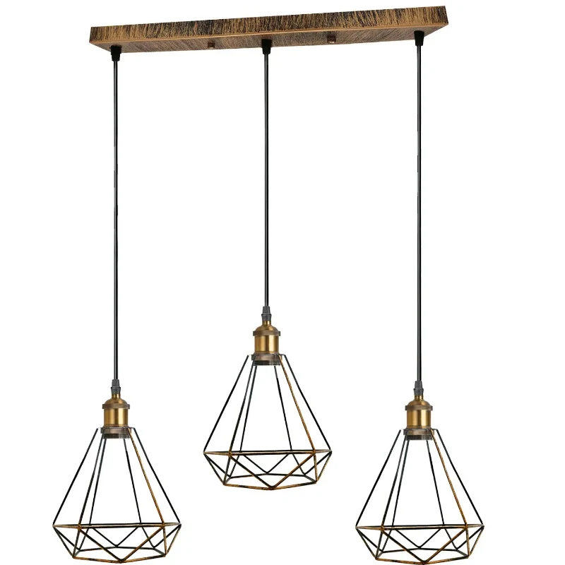 Vintage Deckenabhänger,Wandleuchte Diamant Drahtkäfig~3177