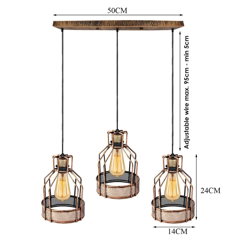 Industrielle Loft-Käfig-Pendelleuchte – Retro- und modernes Design~3176