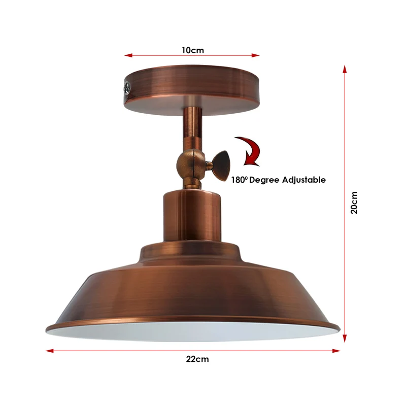 Moderne Kuppel-Deckenleuchte Kupfer E27 – Metall – 26 cm Schirm~3024