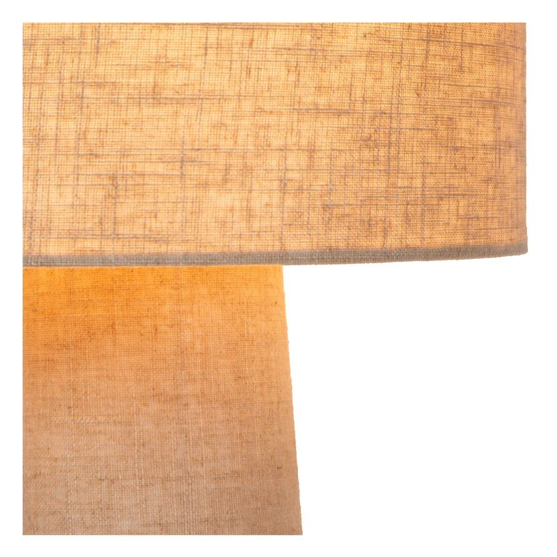 Tischleuchte Leeroy 1-flammig mit Leinenschirm Taupe 30cm