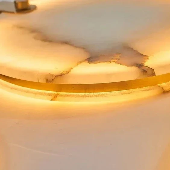 Spiraalkroonluchter Albast Goud Dimbaar Hoge Ruimtes Trap Hal Boven Tafel Villa Entree LED Verlichting | Sansoti