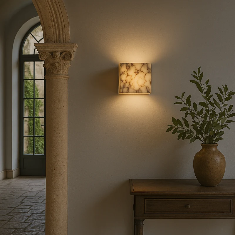 Marmeren Wandlamp Kubus G9 LED Natuursteen Hal Slaapkamer Woonkamer Verlichting Modern Design Interieur | Sansoti