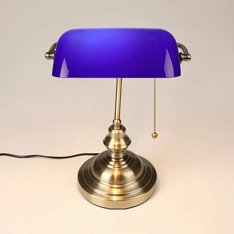 Glazen Tafellamp met Metalen Voet Industrieel Design Gekleurd Glas E26 Fitting 36cm Hoog Sfeervol Licht | Sansoti