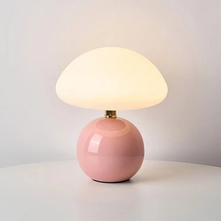 Keramische Paddenstoel Tafellamp Crème LED Verstelbaar Dimbaar Sfeerverlichting Slaapkamer Bedlampje | Sansoti