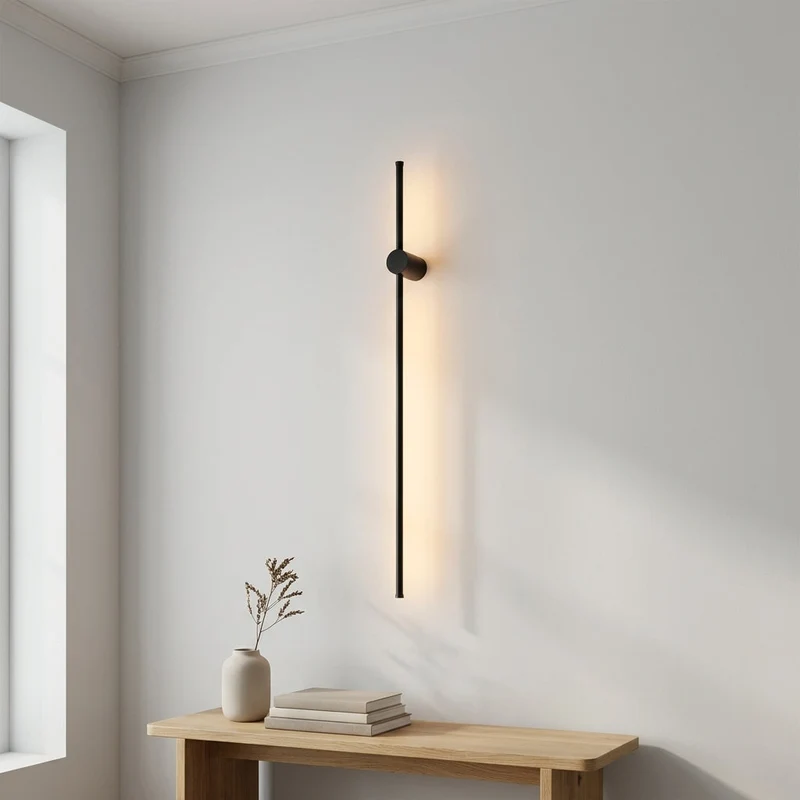 Draaibare Wandlamp LED Strak Lineair Design IJzer Acryl 60-100cm Eetkamer Bar Modern Interieur Verlichting | Sansoti