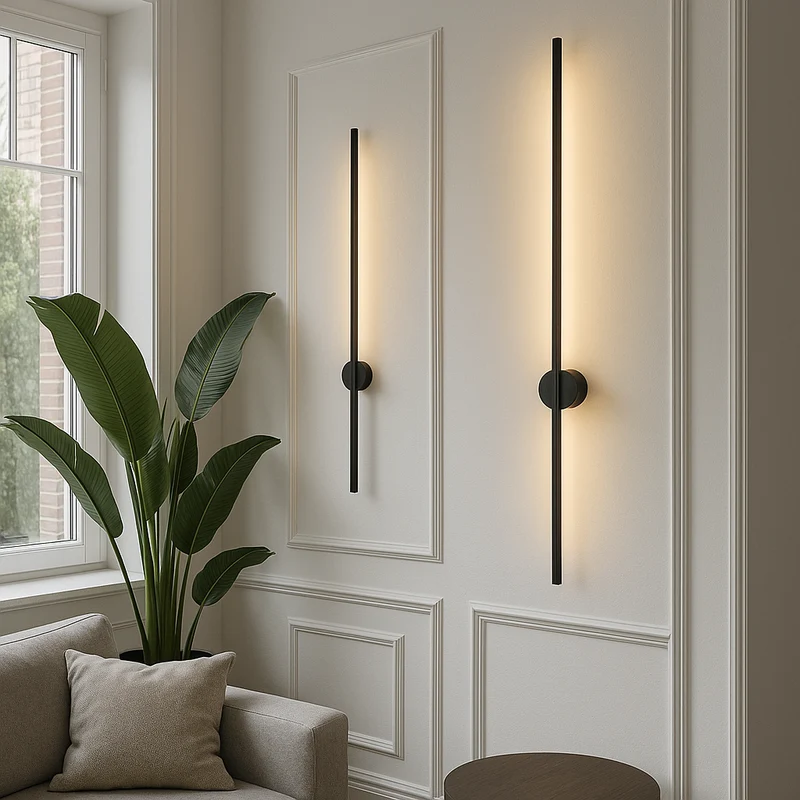 Draaibare Wandlamp LED Strak Lineair Design IJzer Acryl 60-100cm Eetkamer Bar Modern Interieur Verlichting | Sansoti