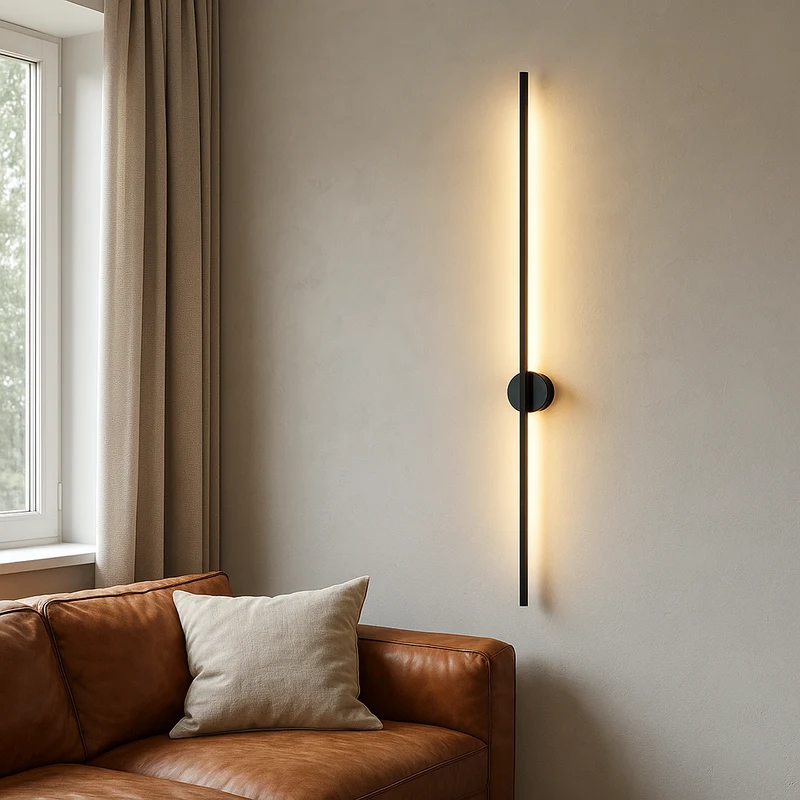Draaibare Wandlamp LED Strak Lineair Design IJzer Acryl 60-100cm Eetkamer Bar Modern Interieur Verlichting | Sansoti