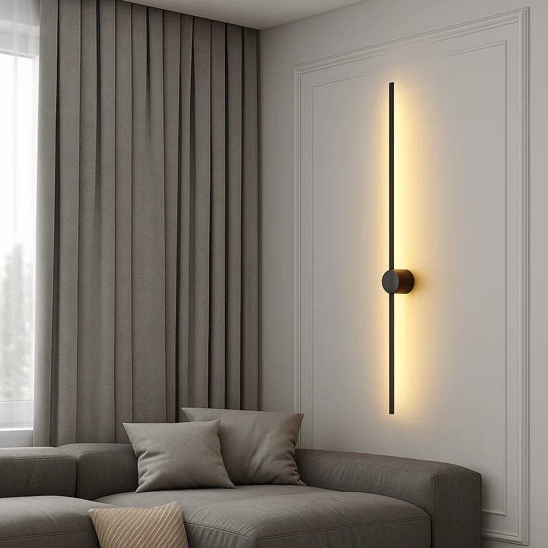 Draaibare Wandlamp LED Strak Lineair Design IJzer Acryl 60-100cm Eetkamer Bar Modern Interieur Verlichting | Sansoti