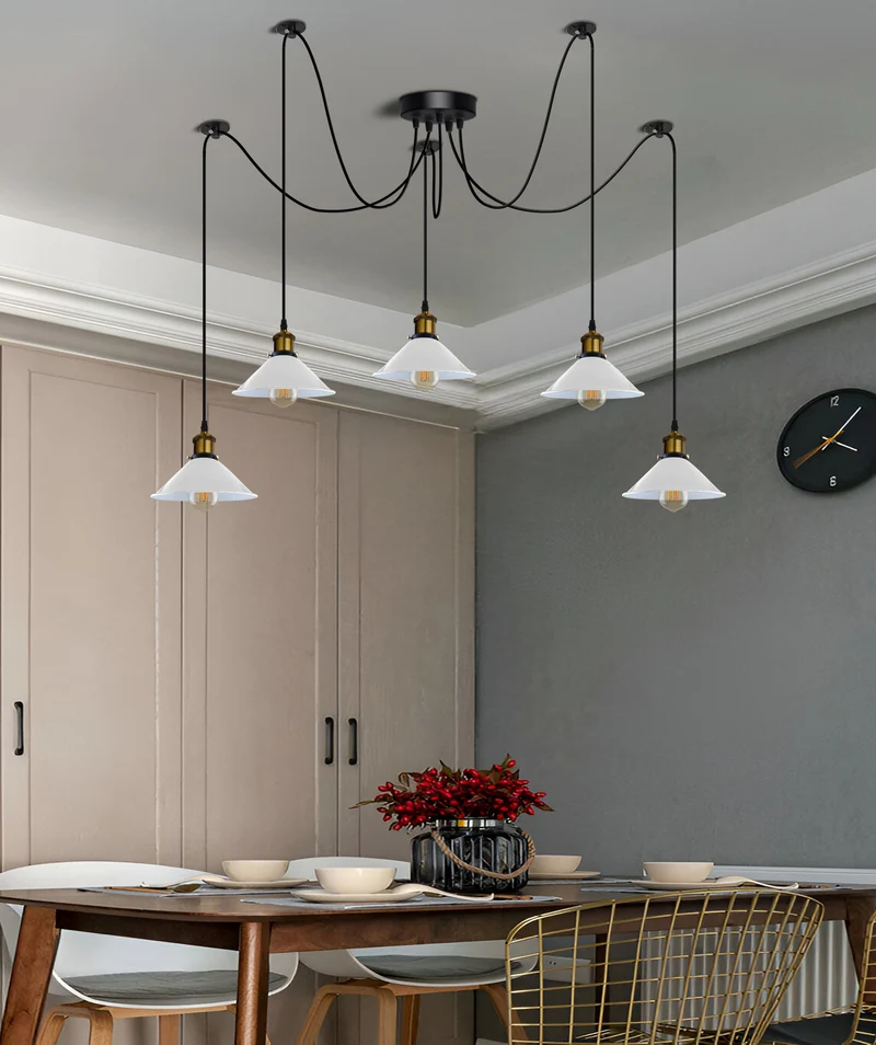Vintage 5-Kopf Spinnenlampe E27 Deckenleuchte Wohnzimmer
