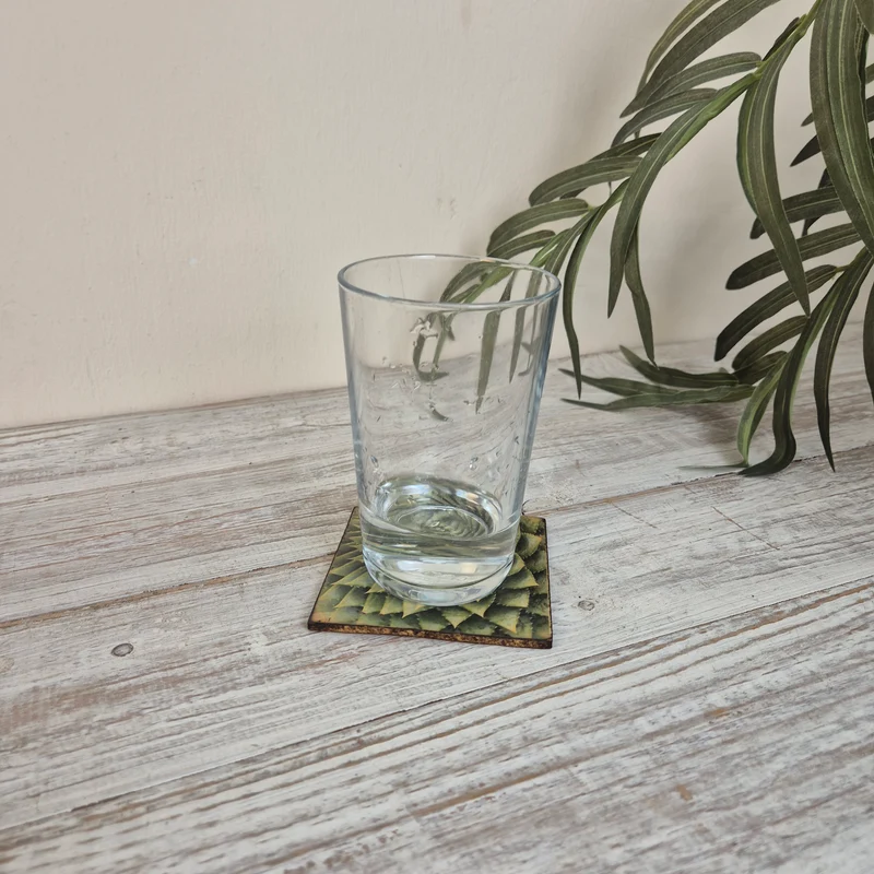 Untersetzer Sukkulente Agave Holz Quadratisch 10x10 Deko Küchenbedarf