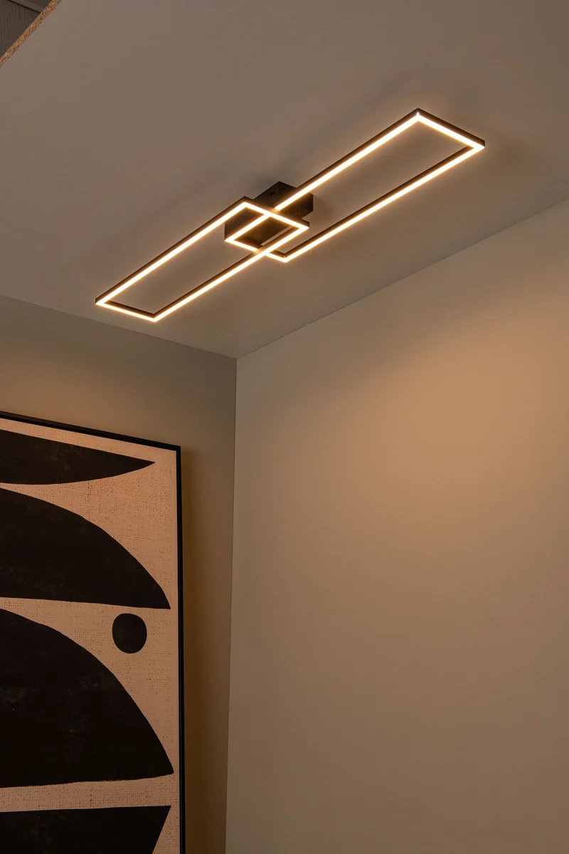 LED-Deckenleuchte Arianne rechteckig CCT 92,5cm Schwarz