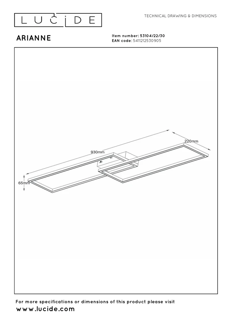 LED-Deckenleuchte Arianne rechteckig CCT 92,5cm Schwarz