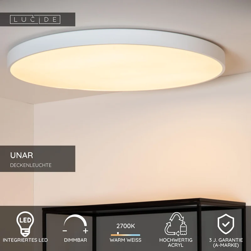 LED-Deckenlampe Unar 3-stufig dimmbar Ø 80cm