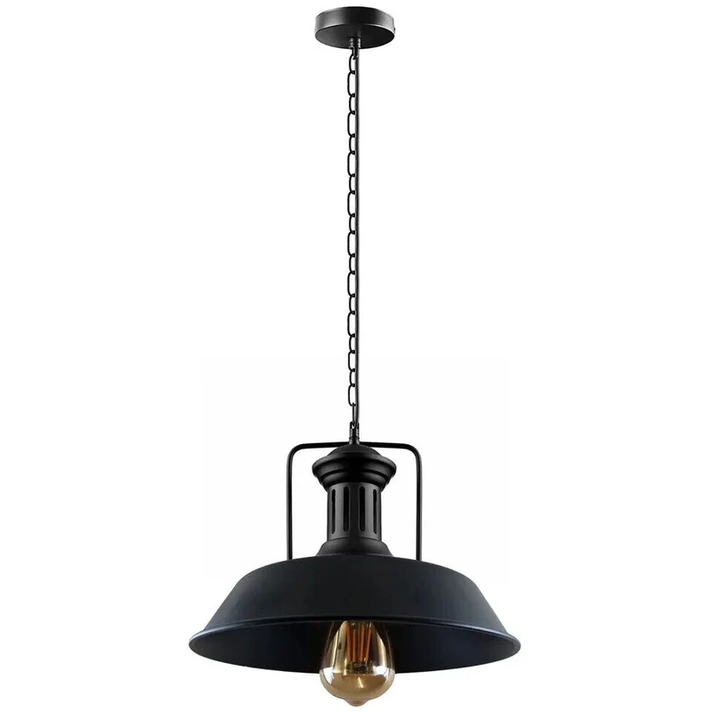 Industrielle Pendelleuchte schwarz modern Hangelampen~3172
