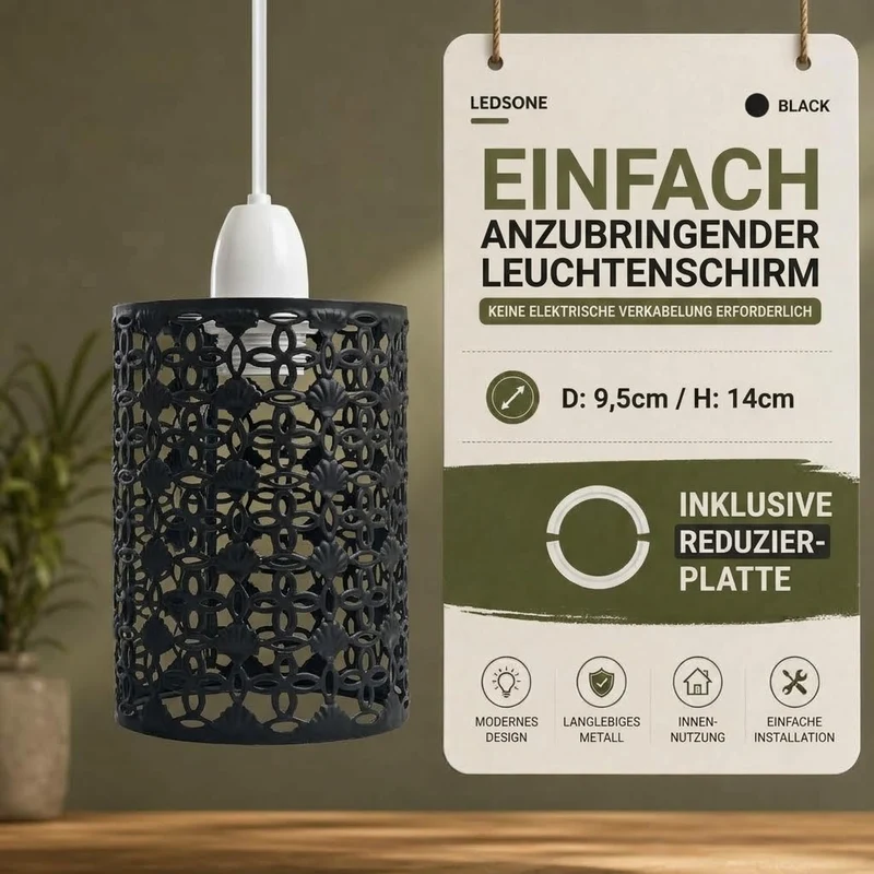 Vintage Lampenschirm Ersatzschirm – Zylinder Vintage Wählbar | E27 , B22 ~3165