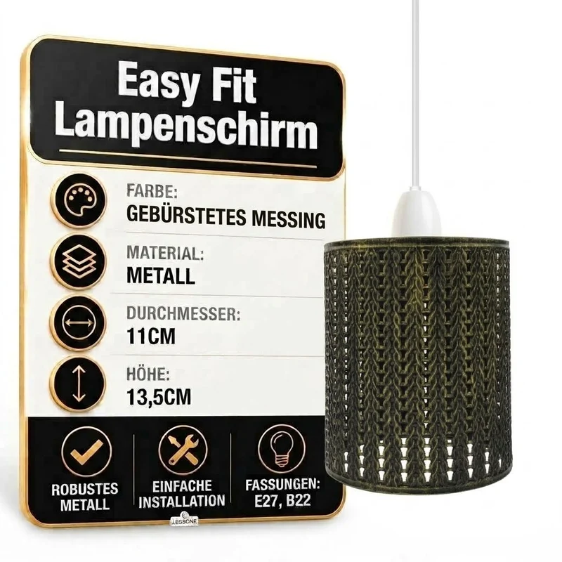 Vintage Lampenschirm Ersatzschirm – Zylinder Vintage Wählbar | E27 , B22 ~3165