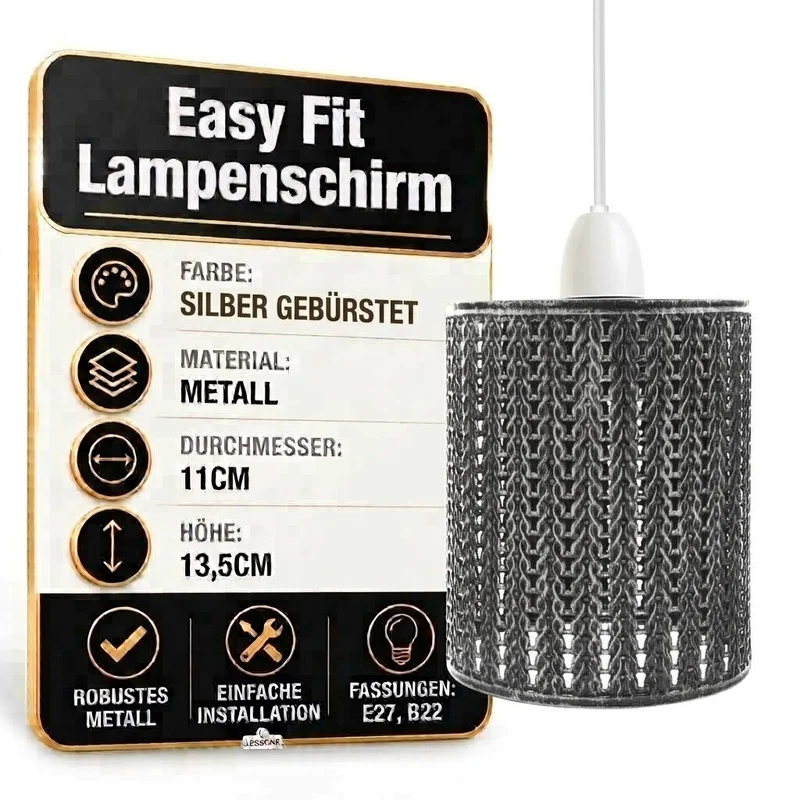 Vintage Lampenschirm Ersatzschirm – Zylinder Vintage Wählbar | E27 , B22 ~3165