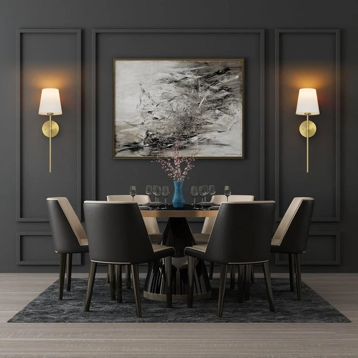 Draadloze LED Wandlamp Oplaadbaar met Afstandsbediening 57cm Metaal Zwart Goud Timer Dimbaar Sfeerlicht | Sansoti