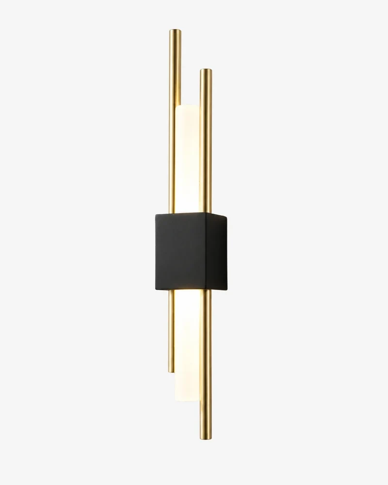 Scandinavische Minimalistische Wandlamp – Modern Verticaal Design met Gerichte LED-Verlichting – Zwart Goud | Sansoti