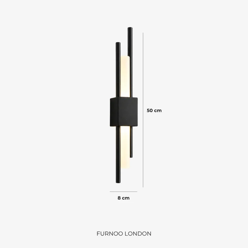Scandinavische Minimalistische Wandlamp – Modern Verticaal Design met Gerichte LED-Verlichting – Zwart Goud | Sansoti