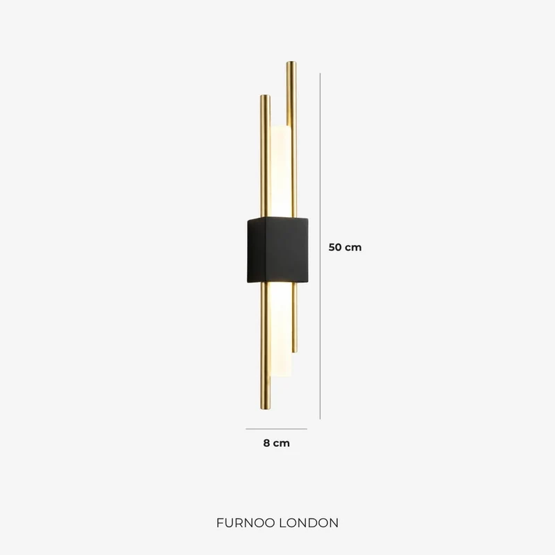 Scandinavische Minimalistische Wandlamp – Modern Verticaal Design met Gerichte LED-Verlichting – Zwart Goud | Sansoti