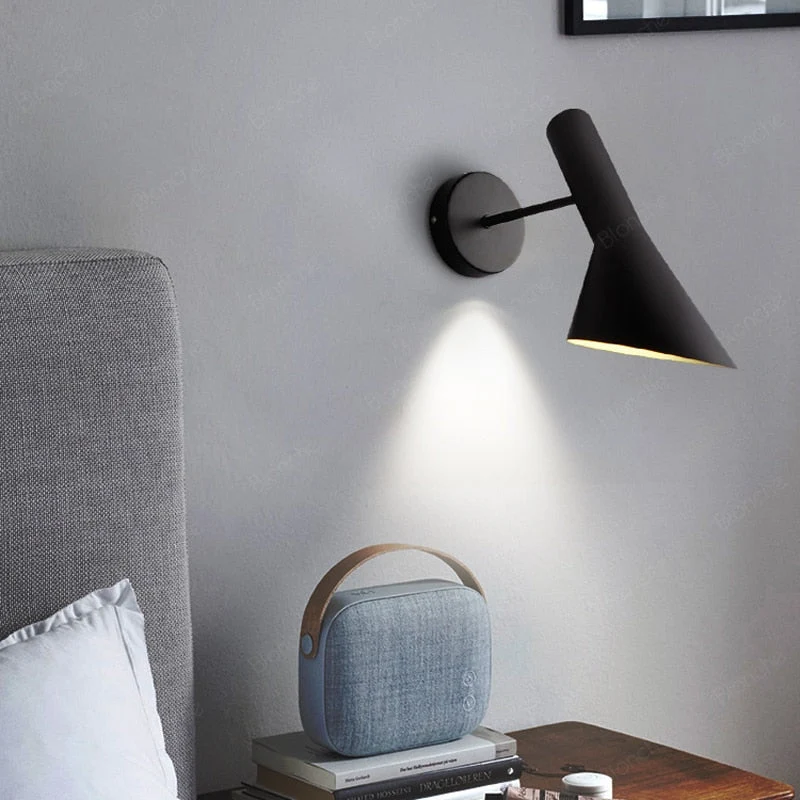 Verstelbare Wandlamp Aluminium Zwart Wit Slaapkamer Leeshoek Hal Moderne Scandinavische Stijl Design | Sansoti