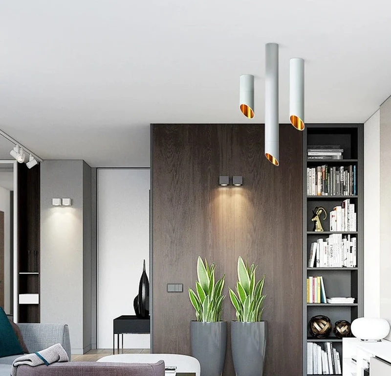 Opbouw Plafondspot Cilinder Design Koper LED 20-50cm Zwart Wit Warm Koud Licht Modern Tube Verlichting | Sansoti