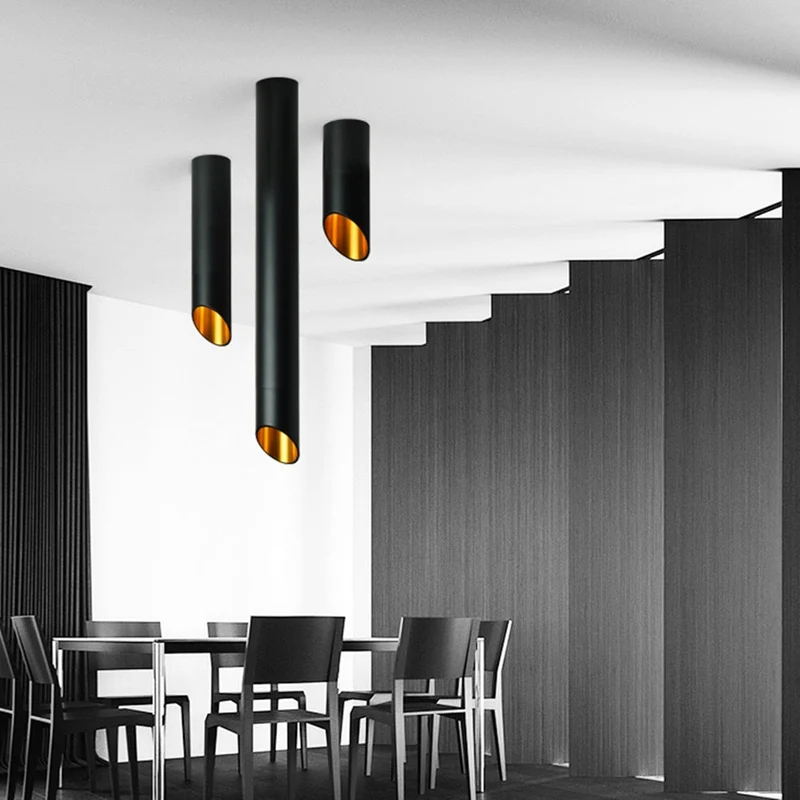 Opbouw Plafondspot Cilinder Design Koper LED 20-50cm Zwart Wit Warm Koud Licht Modern Tube Verlichting | Sansoti