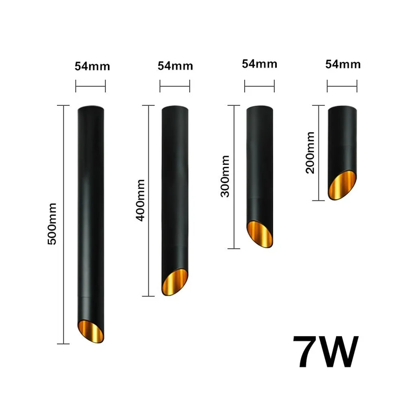Opbouw Plafondspot Cilinder Design Koper LED 20-50cm Zwart Wit Warm Koud Licht Modern Tube Verlichting | Sansoti
