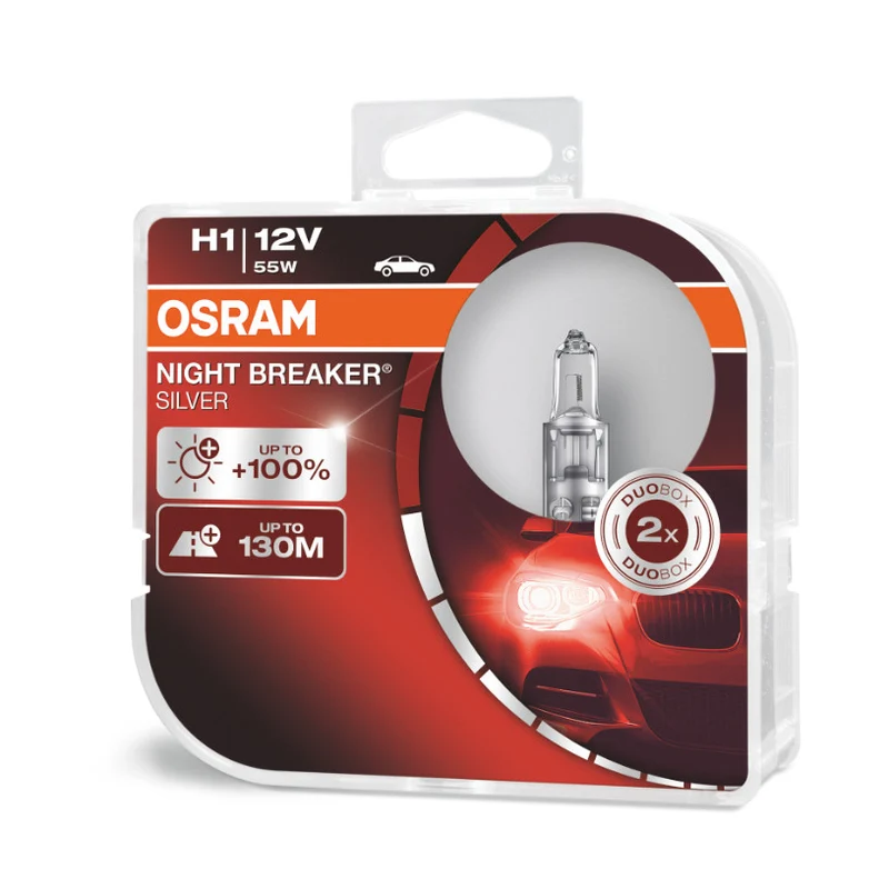 Osram H1 12V NIGHT BREAKER SILBER +100% / 2er Pack