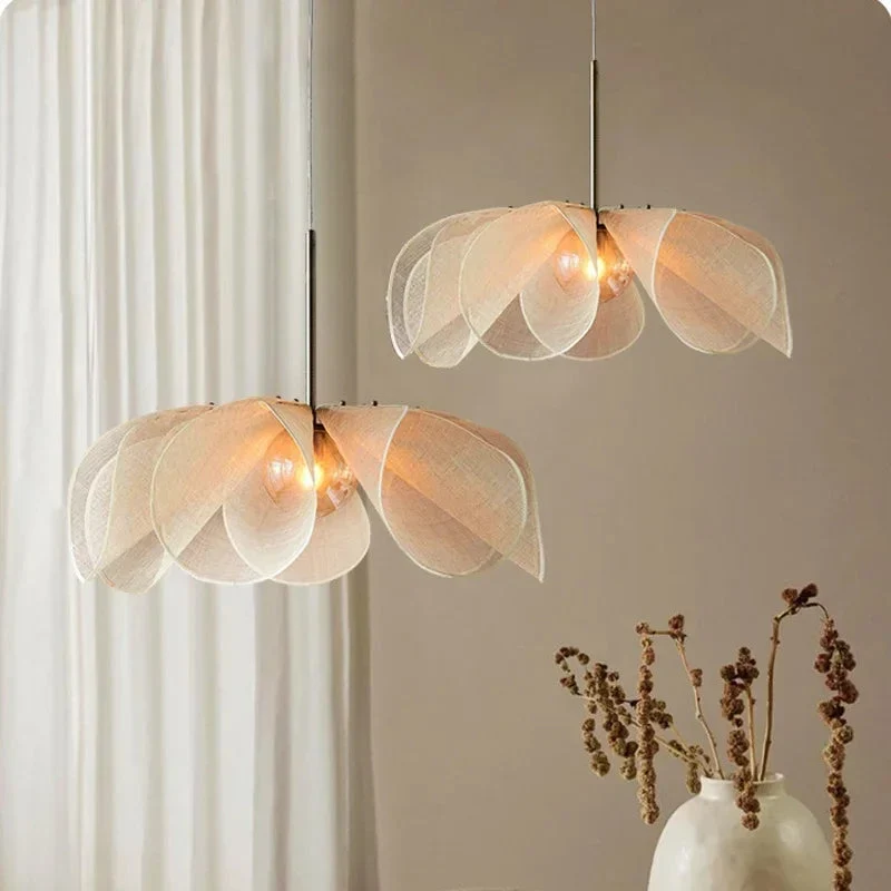 Hanglamp Stoffen Kap Verstelbaar Snoer E27 Fitting Vintage Sfeerverlichting Eetkamer Slaapkamer Woonkamer | Sansoti